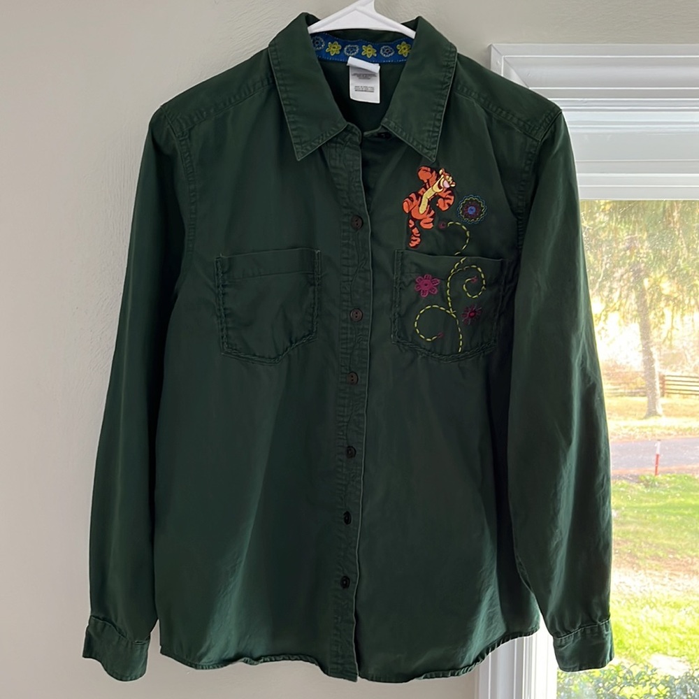 Vintage DISNEY Pooh Embroidered Button Down Shirt - Picture 3 of 10